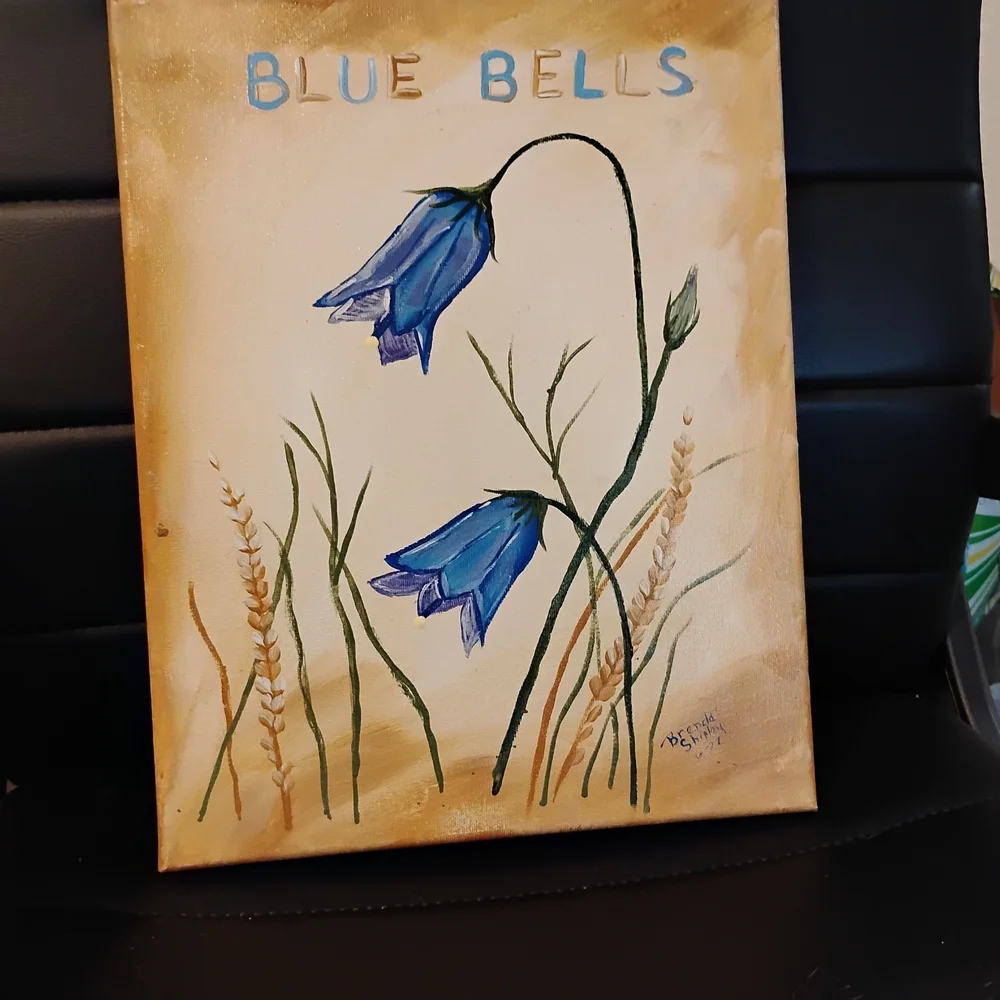 Blue Bells Floral Canvas Art - Picture 1 of 8